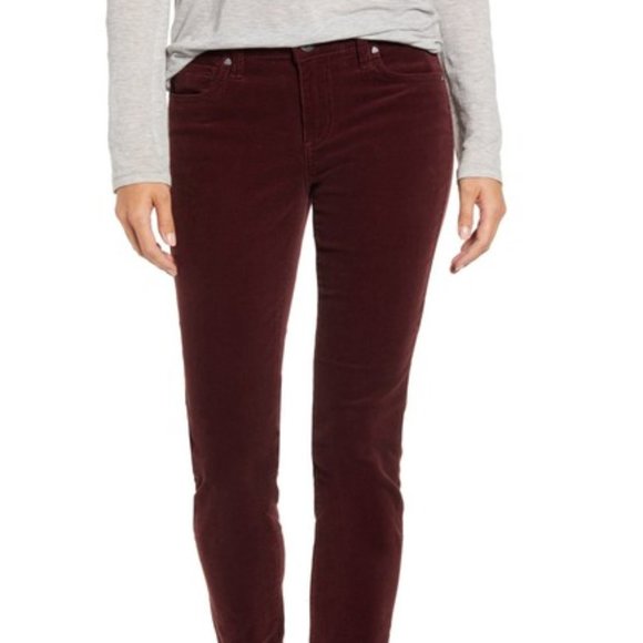 Kut From The Kloth  Women's Diana High Rise Fab Ab Skinny Corduroy Pants Red Size 4